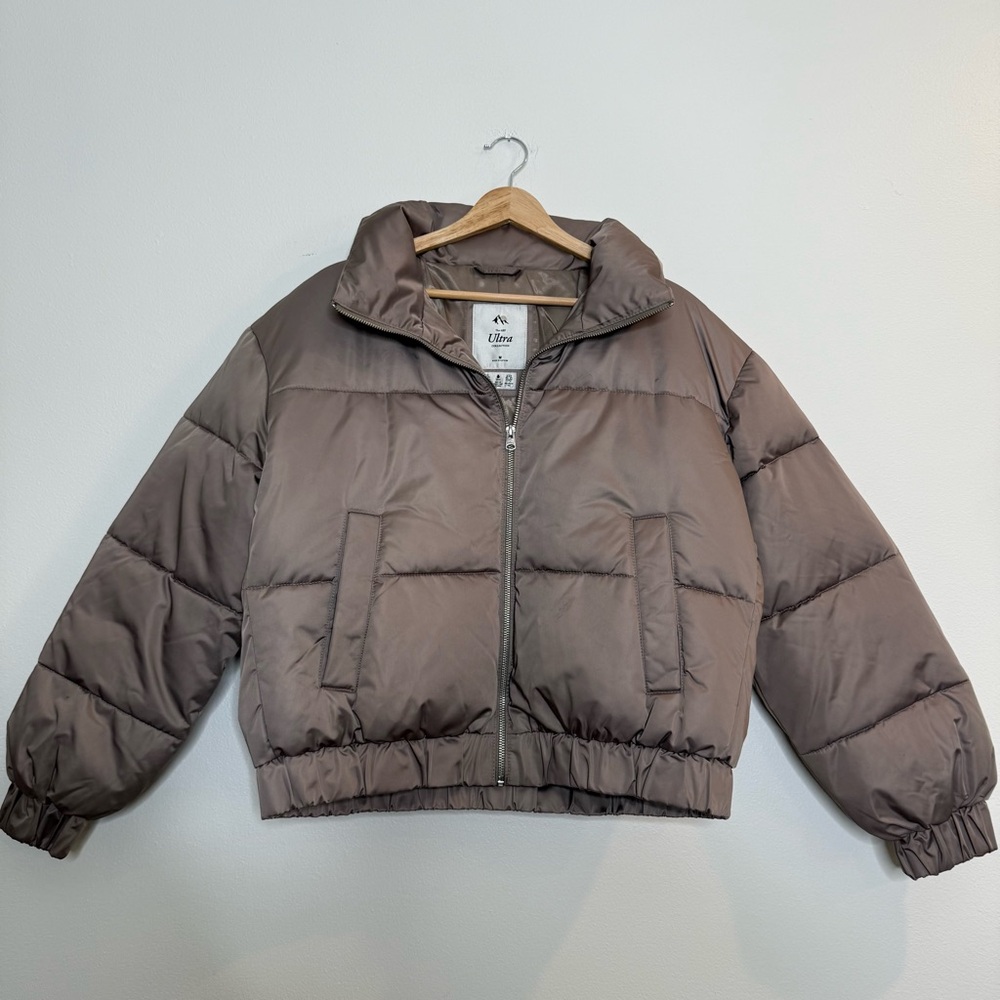 Abercrombie & Fitch Ultra Collection Taupe Chocolate Mousse Puffer Jacket medium - Picture 5 of 11
